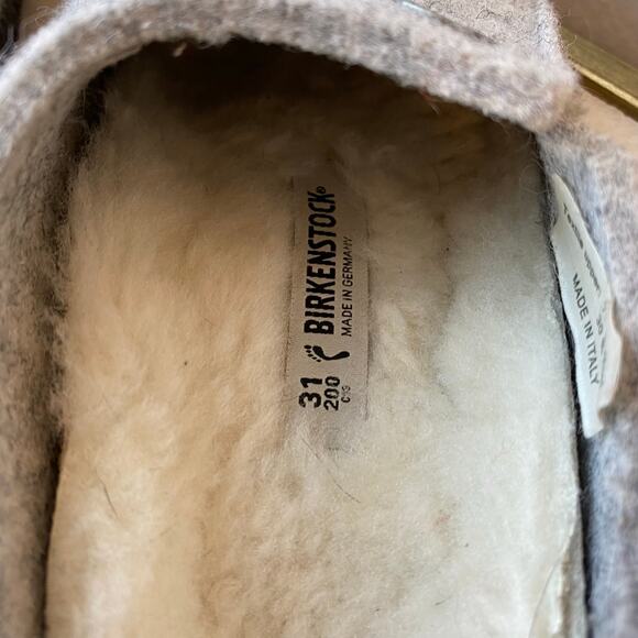 Birkenstock Zermatt Shearling Wool Gray Kids Childrens Sz 31 US 13 Slipper Mule - Picture 4 of 6